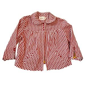 Maestro Polka Dot Jacket Womens Small Whimsical Layered Red Yellow Boutique